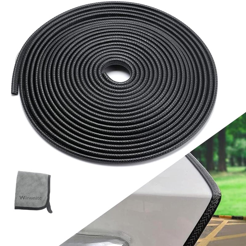 Winunite 16.4ft (5m) Car Door Edge Guards Black â€“ Rubber, No Glue, U-Shaped, Built-in Metal Clips, Fits Most Vehicles, Fade-Resistant, Scratch- and Chip-Resistant â€“ Reduces Dings in Parking Lots - Image 1